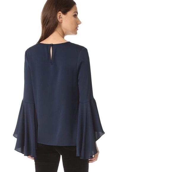 Milly Bell Sleeve Silk blend Blouse NWT $325 - Picture 3 of 7